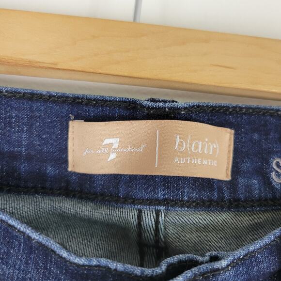 7 For All Mankind b(air) The Ankle Skinny Jeans Side Step Raw Hem Bach Size 27 - Picture 12 of 15
